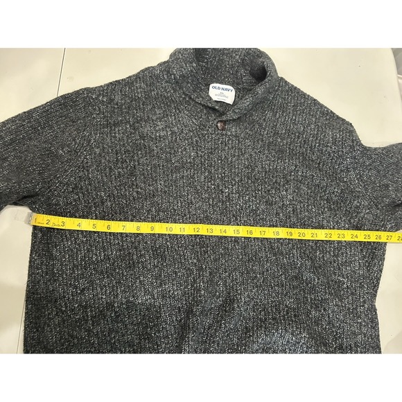 Old Navy Men Shawl Collar Cardigan Grey Size XXL Wool Blend Preppy Academia - Picture 9 of 10